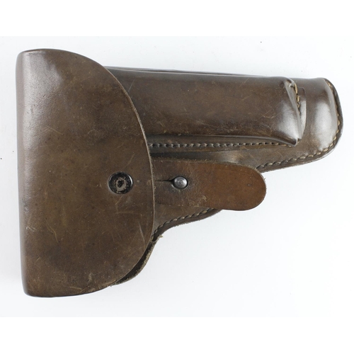 74 - Holster - brown leather for the Pistole Modell 27, calibre 7.65. GC