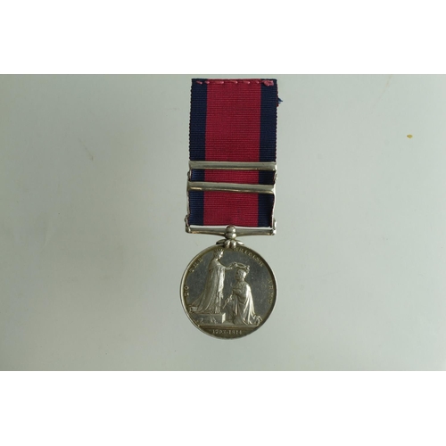 742 - Militray General Service Medal 1848 with bars Pyrenees / Nivelle / Orthes / Toulouse correctly named... 