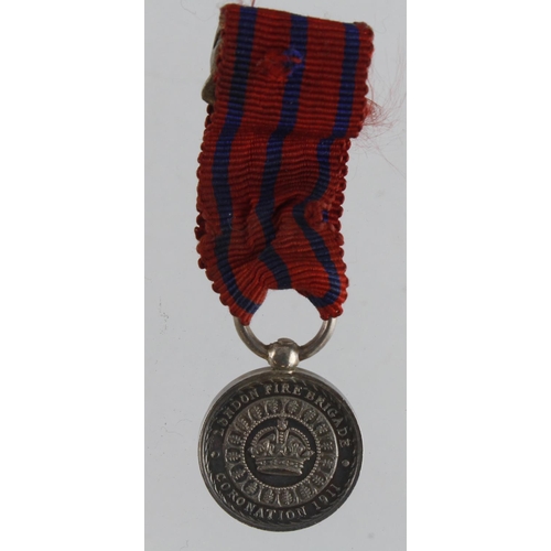 744 - Minature Medal - 1911 Coronation London Fire Brigade