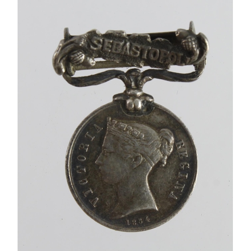 745 - Minature Medal - Crimea Medal 1854 with Sebastopol clasp, a nice early miniature