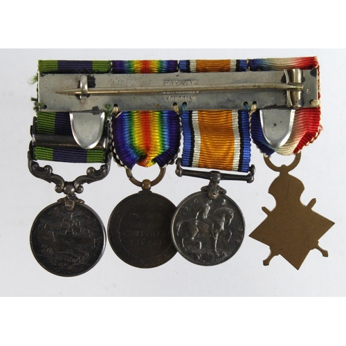 750 - Minature Medal group mounted as worn - 1915 Star Trio and IGS GV with Afghanistan NWF 1919 clasp (4)