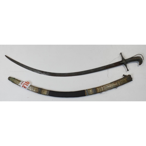 86 - Indian sword Shamshir c1850 with slim curved blade 29