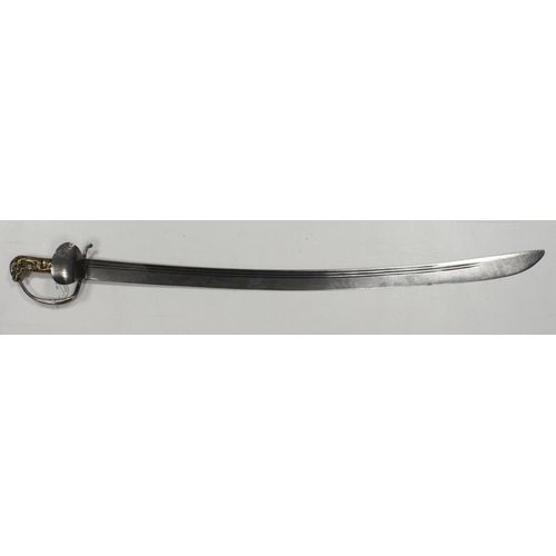 88 - Interesting Sword circa mide 19th Century (?) triple fullered Cavalry / Cutlass, blade 31