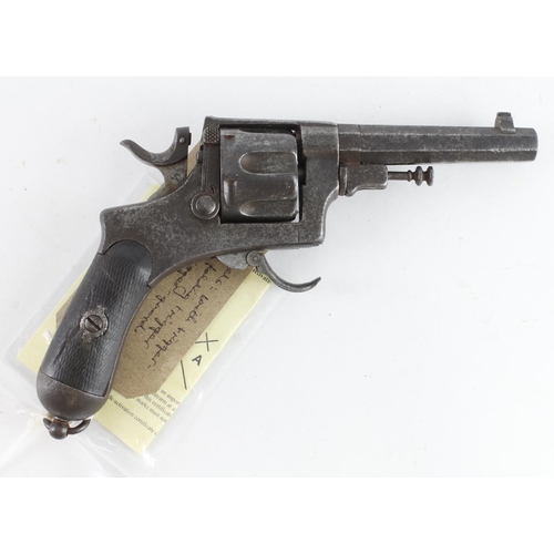 90 - Italian Great War Revolver 10.35mm Bodeo with folding trigger, handworn chequered grips, frame marke... 