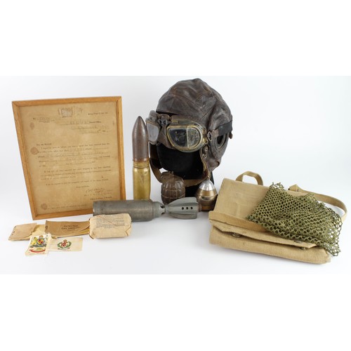 215 - Banana box of mixed useful Militaria, WW1 & WW2 era, items Inert.  (Buyer collects)