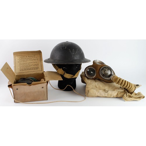 215 - Banana box of mixed useful Militaria, WW1 & WW2 era, items Inert.  (Buyer collects)