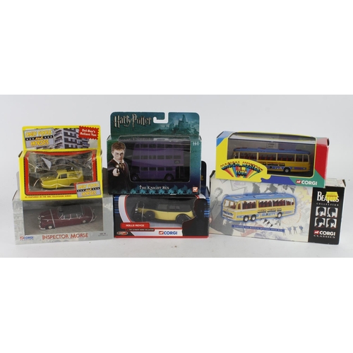 108 - Film / TV related models. A group of six boxed models, including Corgi Beatles Magical Mystery Tour ... 