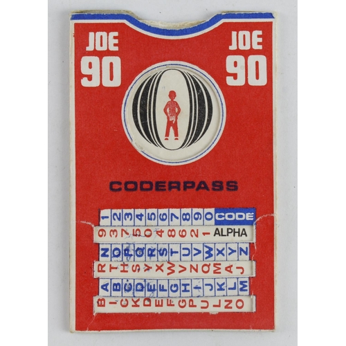 119 - Joe 90 Coderpass, free gift from Joe 90 comic no. 2, 1969 (not inscribed), 57mm x 88mm approx.