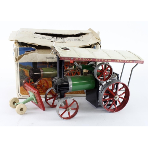 127 - Mamod TE1a live steam traction engine (missing burner & back box), contained in original box, with o... 