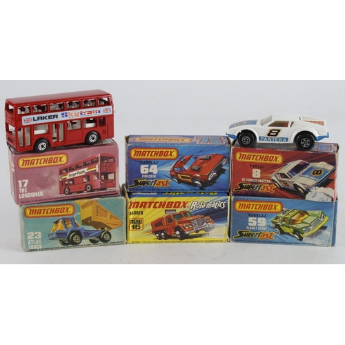 158 - Matchbox. Six boxed Matchbox models (including 75 Series, Superfast & Rola Matics), comprising De To... 