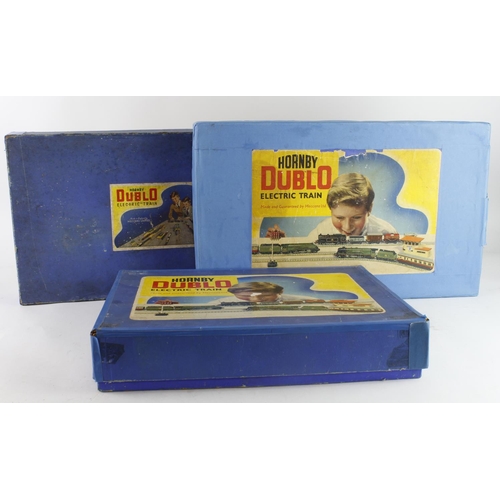 309 - OO Gauge. Three boxed Hornby Dublo electric train sets, comprising 2-6-4 Tank Goods BR (EDG18); Pass... 