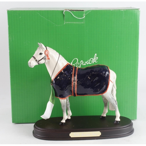 347 - Beswick figure 'Welsh Mountain Pony', on wooden plinth, height 22.5cm, contained in original box