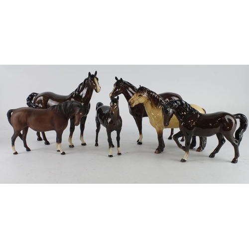 361 - Beswick. Seven Beswick Horse figures, tallest 21cm approx.