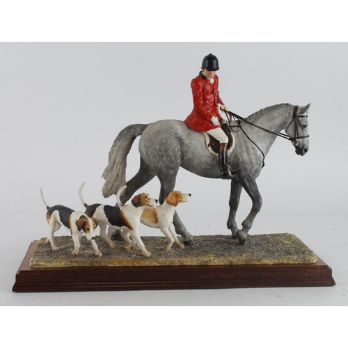 379 - Border Fine Arts limited edition figure 'Hounds Away', on wooden plinth, with certificate (352/950),... 