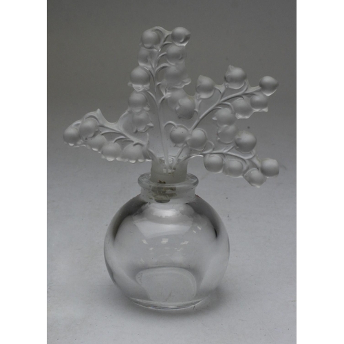 411 - Lalique 'Lily of the Valley' scent bottle, etched to base 'Lalique France', height 12cm approx.