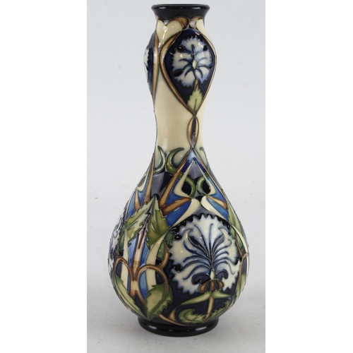 425 - Moorcroft Centaurea pattern MCC vase, makers marks to base and signed by artist 'Rachael Bishop', he... 