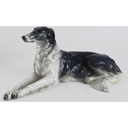 450 - Rosenthal Borzoi dog, makers marks to base, height 17cm, length 37.5cm