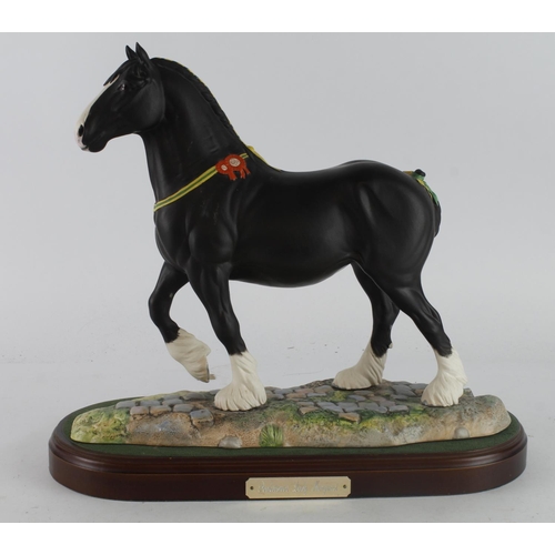 458 - Royal Doulton Champion Shire Horse Peakstones Lady Margaret (DA237), on wooden plinth, height 32.5cm... 