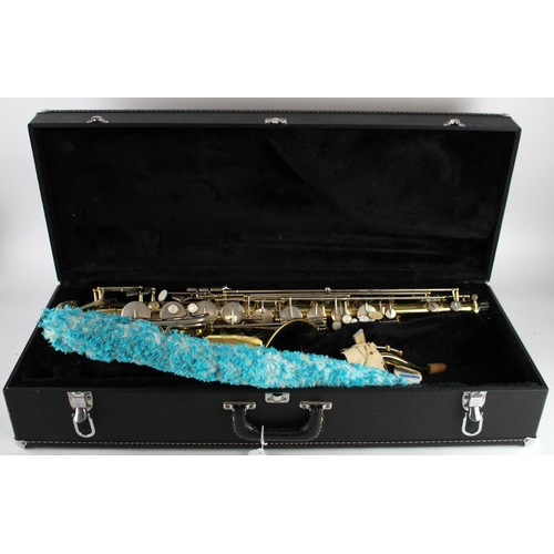 493 - Earlham saxophone (no. H1991636), neck piece present, contained in a fitted case