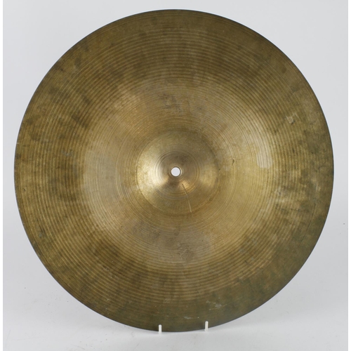 499 - Zildjian Co. cymbal,  engraved with makers marks 'Avedis Zildjian Co Genuine Turkish Cymbals, Made i... 