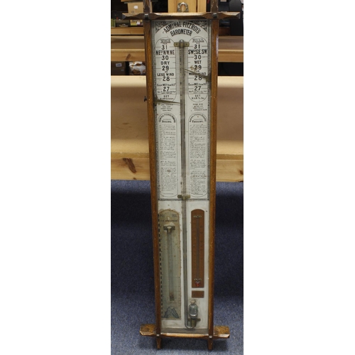 500 - Admiral Fitzroys barometer, height 104cm, width 28cm approx. (buyer collects)