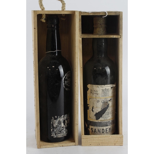 547 - Sandeman. Two bottles of Sandeman Port, including George V Jubilee 1935 Vintage Port (bottled 1937 C... 