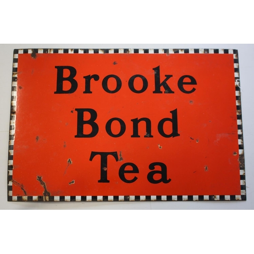 573 - Enamel Sign. A 'Brooke Bond Tea' single sided enamel sign, 76cm x 51cm approx.