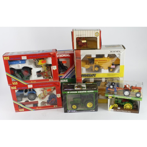 65 - Diecast. A collection of ten boxed mostly diecast farm vehicles, including tractors and combine harv... 