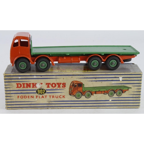 90 - Dinky Toys, no. 902 'Foden Flat Truck' (orange cab and chassis, green back), contained in original b... 