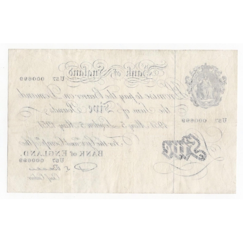 111 - Beale 5 Pounds (B270) dated 5th May 1951, LOW number, serial U57 000699 (B270, Pick344) pressed EF, ... 