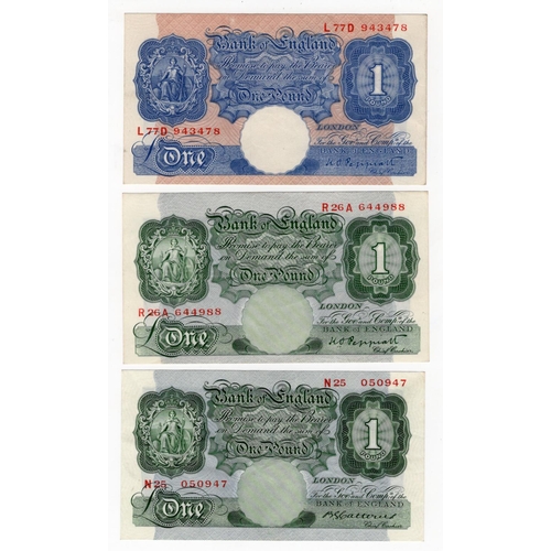 112 - Catterns & Peppiatt 1 Pounds (3), Catterns 1 Pound (B225) issued 1930, serial N25 050947 (B225, Pick... 