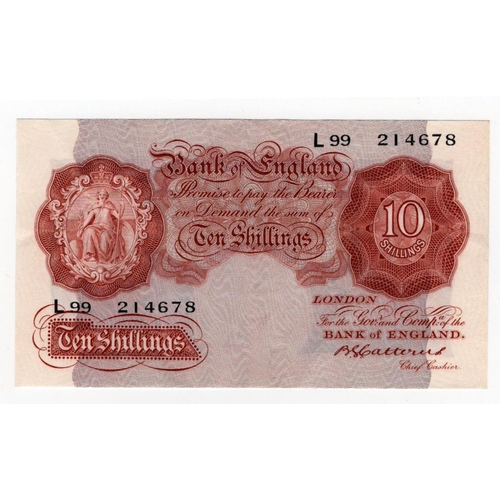 116 - Catterns 10 Shillings (B223) issued 1930, highest number '99' prefix, serial L99 214678 (B223, Pick3... 