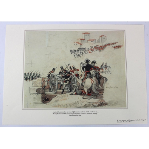 14 - Debden Security Limited Edition print of Master Illustration for reverse of Wellington 5 Pounds issu... 