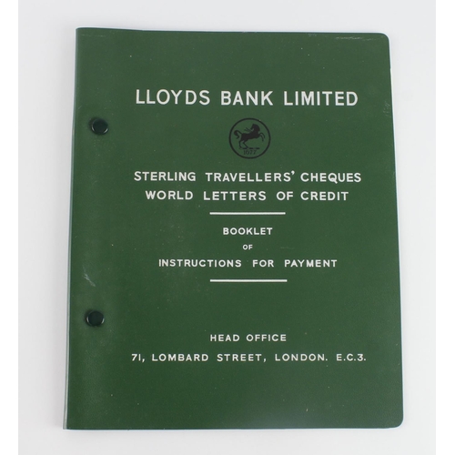 21 - Lloyds Bank Limited SPECIMEN Letters of Credit, Letters of Indication and Travellers Cheques 1950's ... 