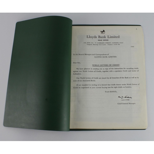 21 - Lloyds Bank Limited SPECIMEN Letters of Credit, Letters of Indication and Travellers Cheques 1950's ... 