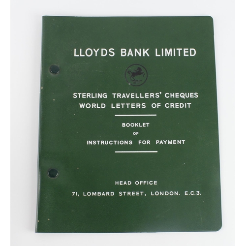 21 - Lloyds Bank Limited SPECIMEN Letters of Credit, Letters of Indication and Travellers Cheques 1950's ... 