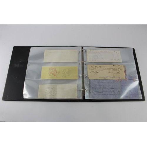 27 - Shares and Cheques (55) 2 albums containing Stocks/Shares etc. (10) and Cheques (45), mainly British... 