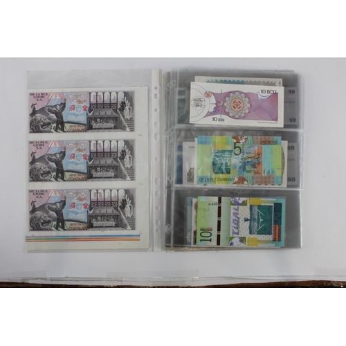 37 - Test/Advertising Notes (29), including an uncut sheet of 3 De La Rue Giori One Pass, De La Rue 5 Ene... 