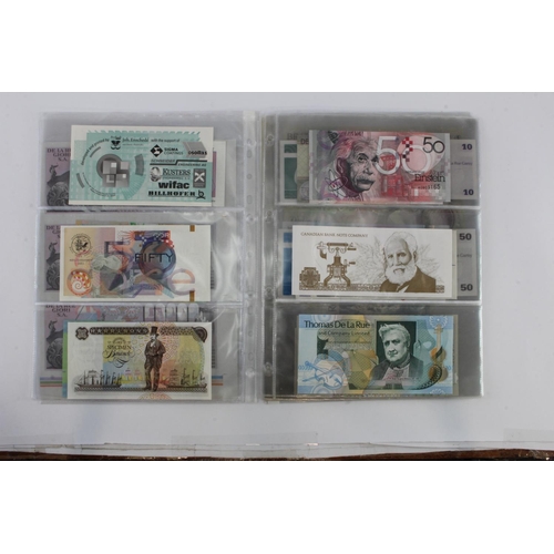 37 - Test/Advertising Notes (29), including an uncut sheet of 3 De La Rue Giori One Pass, De La Rue 5 Ene... 