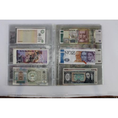 37 - Test/Advertising Notes (29), including an uncut sheet of 3 De La Rue Giori One Pass, De La Rue 5 Ene... 