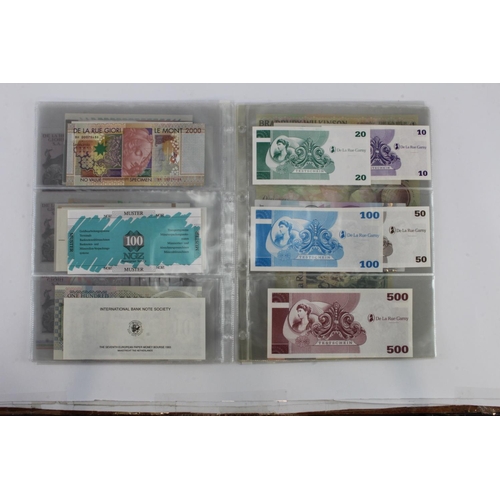 37 - Test/Advertising Notes (29), including an uncut sheet of 3 De La Rue Giori One Pass, De La Rue 5 Ene... 