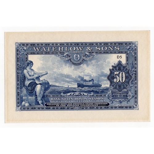 49 - Waterlow & Sons large colour standard, circa 1920's, crisp Uncirculated