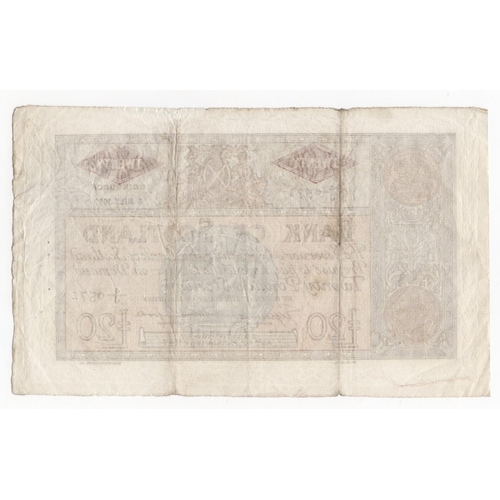 495 - Scotland, Bank of Scotland 20 Pounds dated 8th July 1952, signed Elphinstone & J.B. Crawford, serial... 