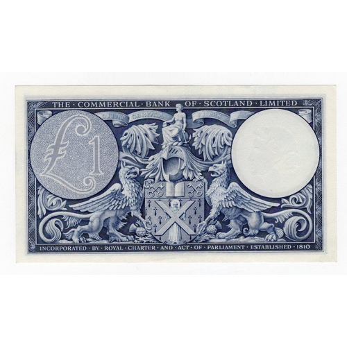 531 - Scotland, Commercial Bank 1 Pound dated 3rd January 1956, signed Ian Macdonald, serial 27J 293221 (P... 