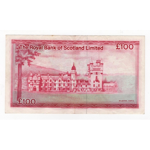 554 - Scotland, Royal Bank of Scotland 100 Pounds dated 1st May 1981, LAST DATE of issue, signed John B. B... 