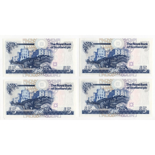 556 - Scotland, Royal Bank of Scotland 5 Pounds (4) dated 13th December 1988, signed R.M. Maiden, a consec... 