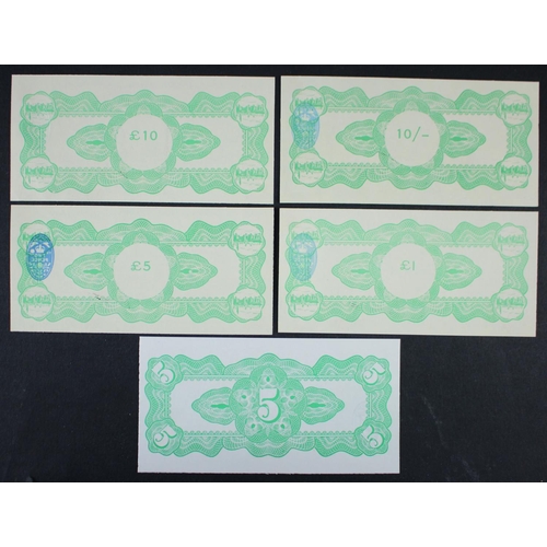 565 - Wales (5), 10 Shillings, 1 Pound, 5 Pounds & 10 Pounds, treasury stamp dated 1970, Black Sheep Compa... 