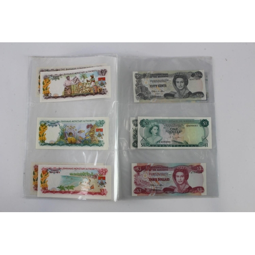 587 - Bahamas (10), 3 Dollars & 50 Cents dated 1965 (BNB B116 & B118, Pick17a & 19a), 3 Dollars, 1 Dollar ... 