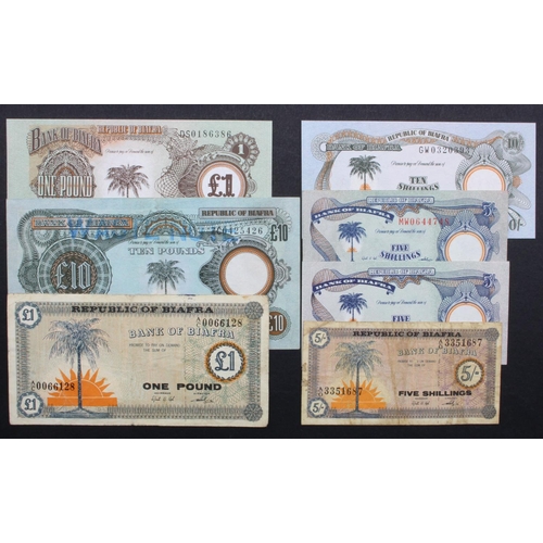 609 - Biafra (6), 10 Pounds issued 1968 - 1969, overprint WASTE NOTE, serial ZC0425426 (BNB B107a, Pick7a)... 