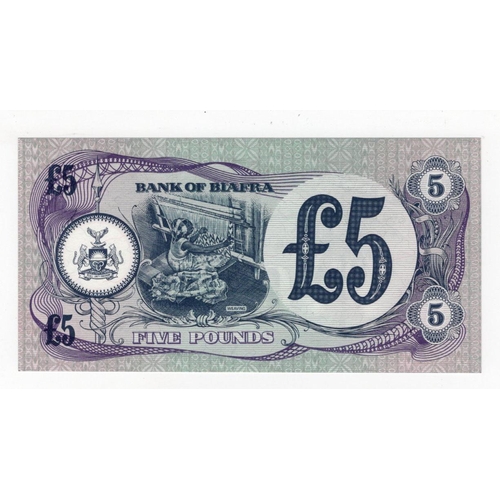 611 - Biafra 5 pounds issued 1968-69, without serial number (BNB B106ar, Pick6b) Uncirculated